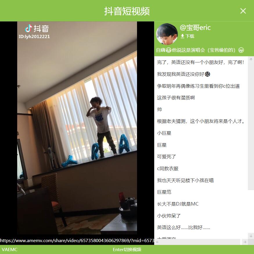 电脑看抖音绿色小工具VTiktok