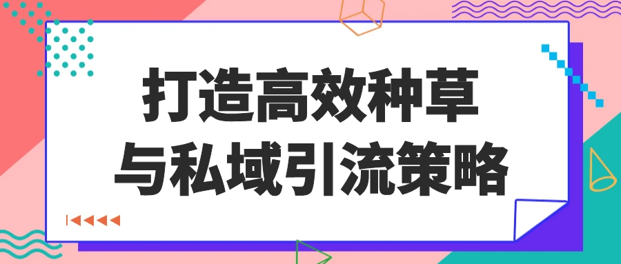 打造高效种草与私域引流策略-趣奇资源网-第5张图片