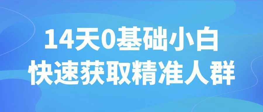 14天0基础小白快速获取精准人群