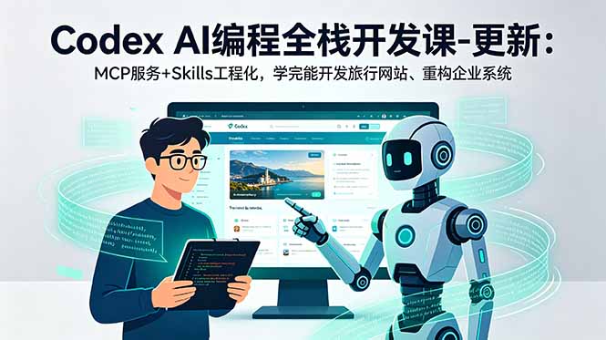 Codex AI编程全栈开发课-更新：MCP服务+Skills工程化，学完能开发旅行网站、重构企业系统