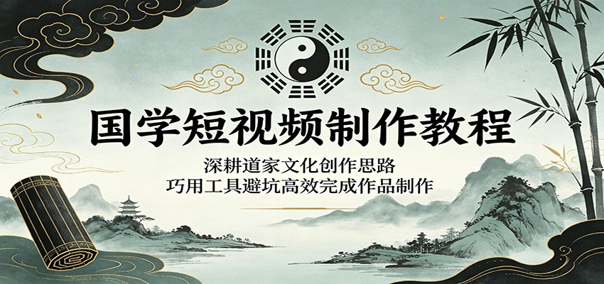 国学短视频制作教程：深耕道家文化创作思路，巧用工具避坑高效完成作品制作