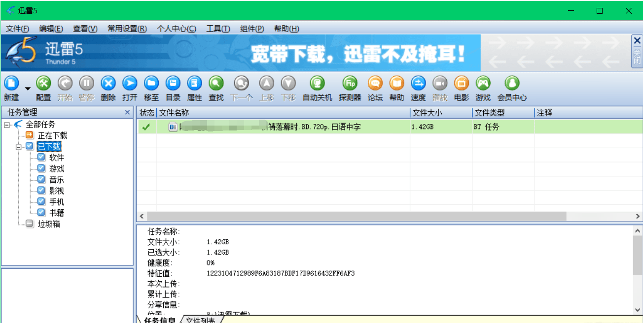 PC版迅雷5绿色win10防敏感