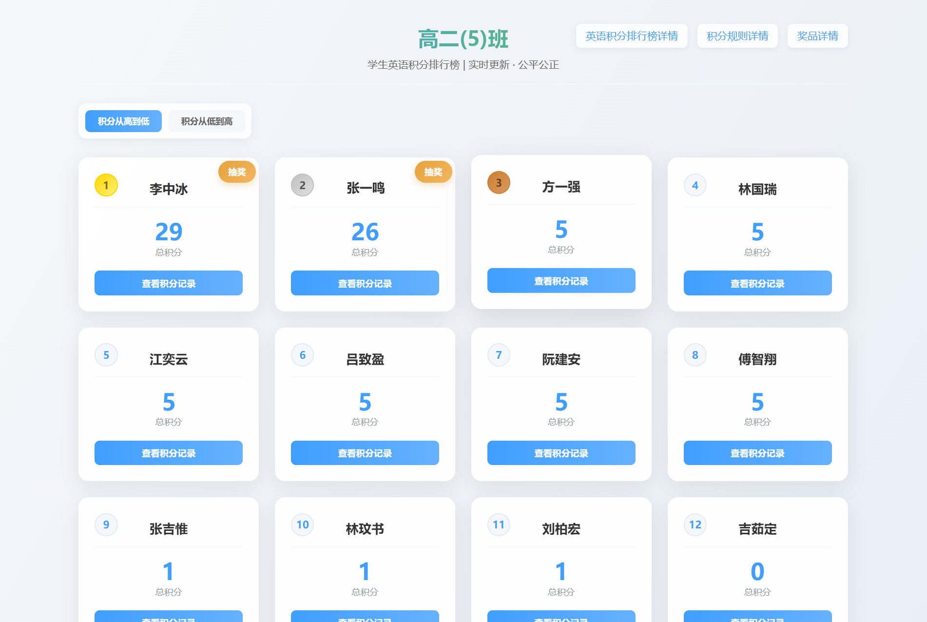 学生积分抽奖系统PHP源码 学生积分抽奖系统PHP源码