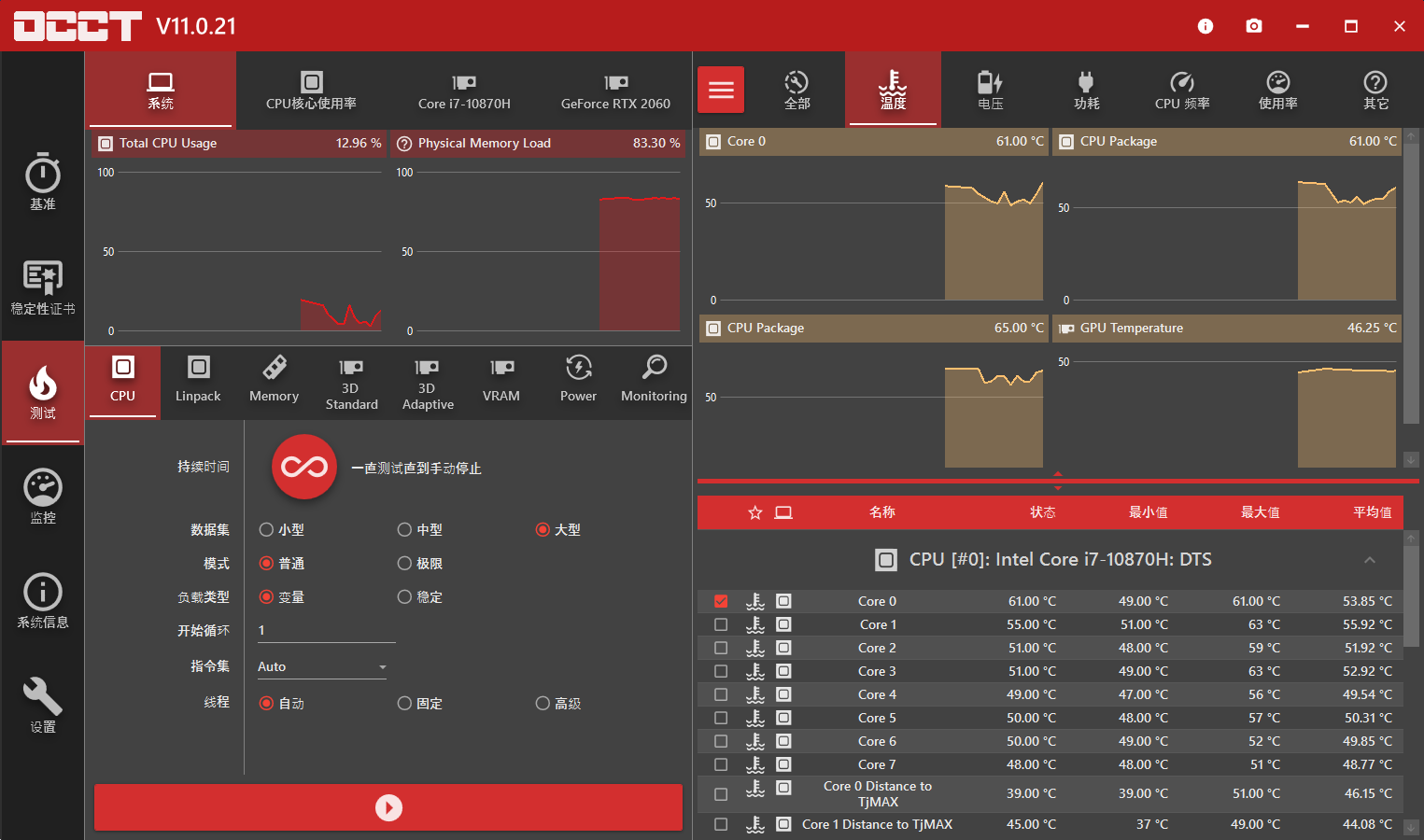 电源检测工具OCCT v12.1.12.99绿色版