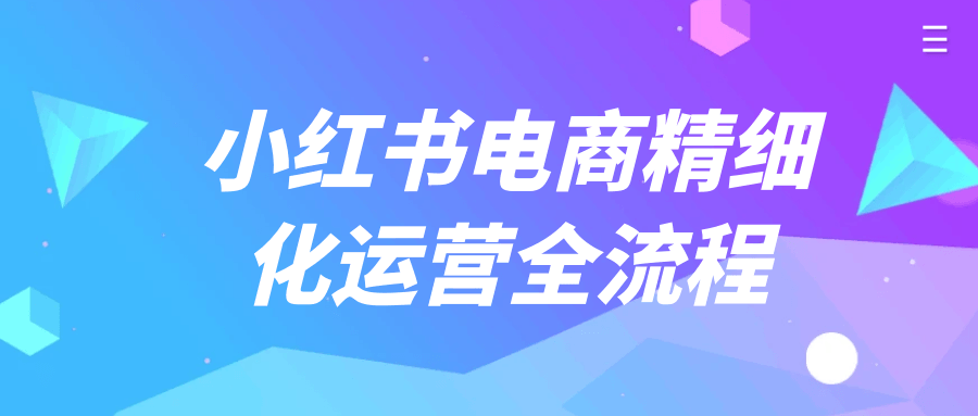 小红书电商精细化运营全流程-趣奇资源网-第5张图片