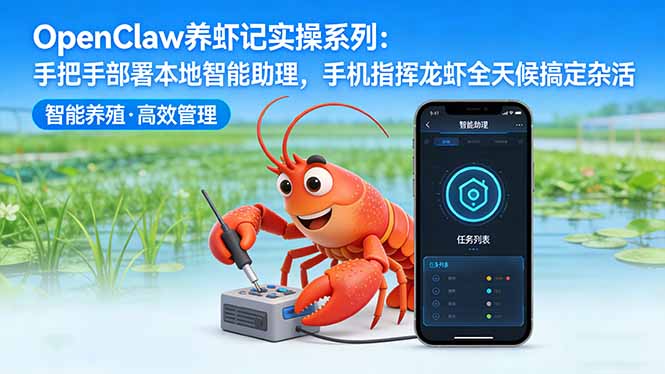 OpenClaw养虾记实操系列:手把手部署本地智能助理,手机指挥龙虾全天候搞定杂活 OpenClaw养虾记实操系列:手把手部署本地智能助理,手机指挥龙虾全天候搞定杂活