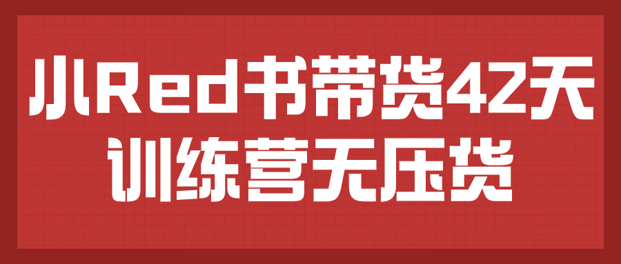 小Red书带货42天训练营无压货-趣奇资源网-第5张图片