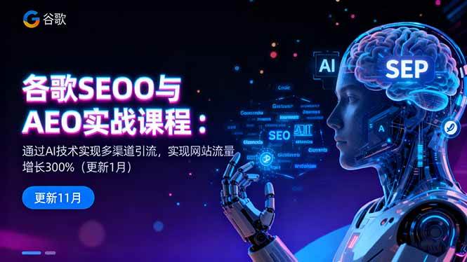 (16463期)谷歌SEO与AEO实战课程:通过AI技术实现多渠道引流,实现网站流量增长300% (16463期)谷歌SEO与AEO实战课程:通过AI技术实现多渠道引流,实现网站流量增长300%