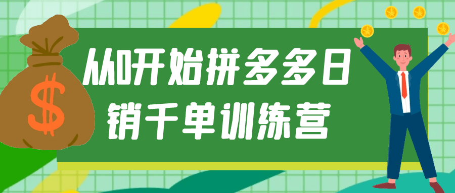 从0开始拼多多日销千单训练营-趣奇资源网-第5张图片