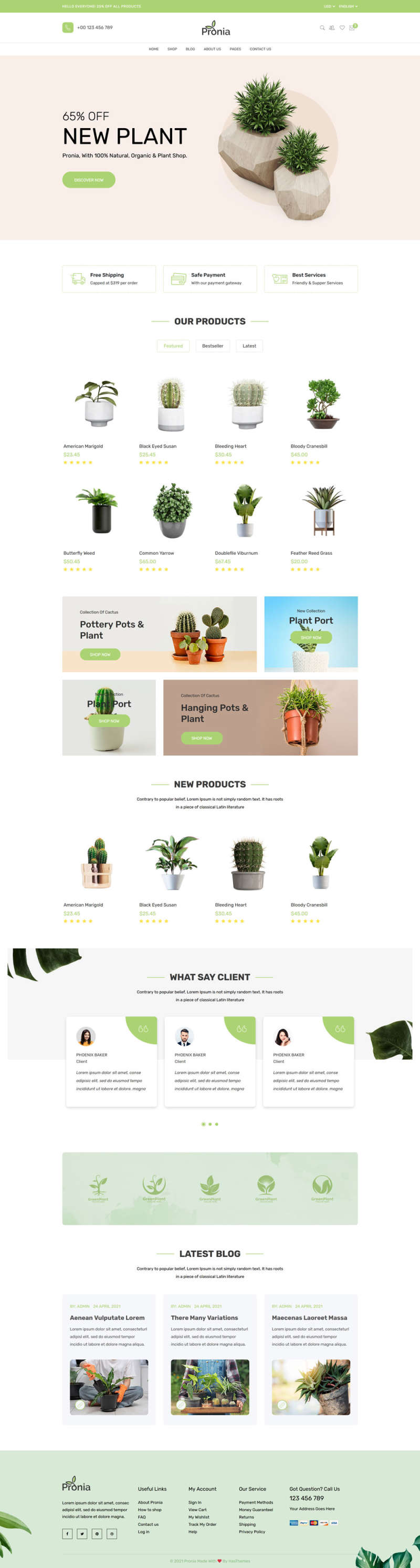 绿色植物盆栽商城html模板