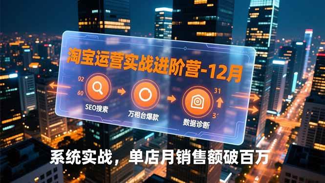 (16974期)淘宝运营实战进阶营-12月:SEO搜索、万相台爆款、数据诊断,系统实战,单店月销售额破百万 (16974期)淘宝运营实战进阶营-12月:SEO搜索、万相台爆款、数据诊断,系统实战,单店月销售额破百万